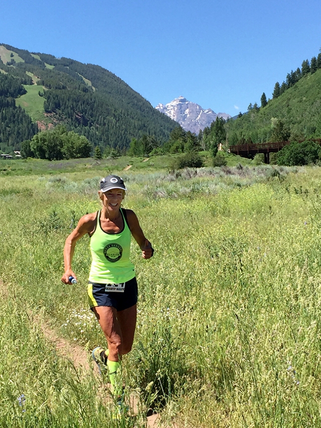 Photo of Patty Bryant running the Aspen Backcountry Marathon
